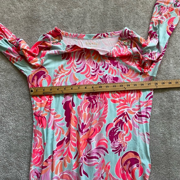 LILLY PULITZER Sophie Dress Poolside Love Birds Blue Pink 17412 UPF 50 Large - Picture 6 of 10